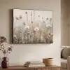 Bloemen - Roze - Modern - Beige Textielframe zwart klein -sfeer3