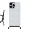 Grijs - Terrazzo-effect - Beton Hoesje iPhone 16 Pro Max met koord klein 804 -3d