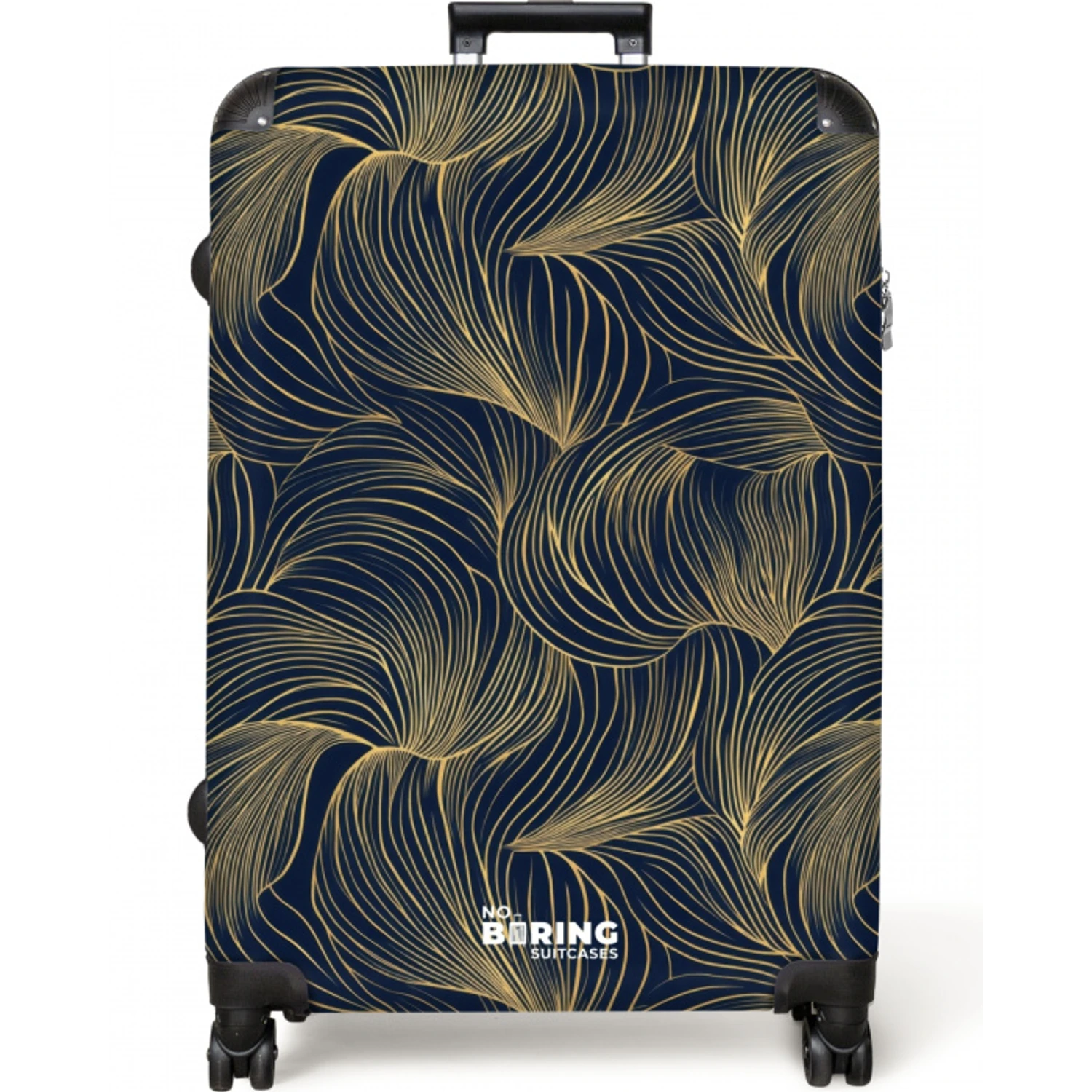 Abstract - Lijnen - Blauw - Goud NBS - Large koffer - Volwassenen Unisex groot -zzzzzzzzkaufland2