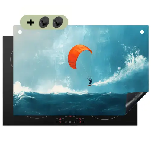 Kitesurfer - Oranje - Zee - Lucht Inductie beschemer met haakjes klein -3d