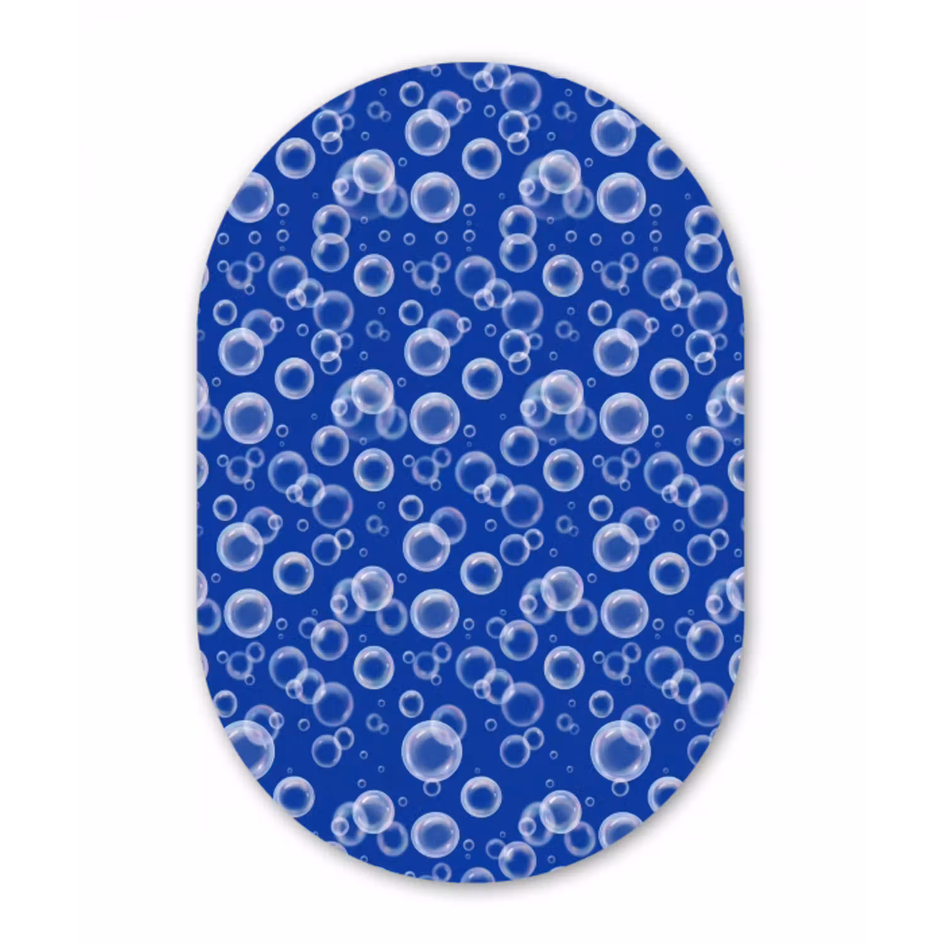 Bubbels - Patroon - Blauw Wandcirkel Ovaal Aluminium middel -3d
