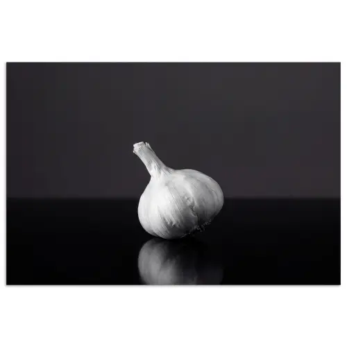 Knoflook - Zwart - Wit poster papier klein -3d