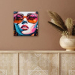 Vrouw - Bril - Kleuren - Graffiti aluminium wit klein -sfeer4