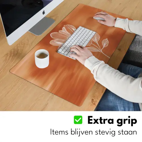 Bloem - Minimalistisch - Wit Muismat XXL klein -sfeer3