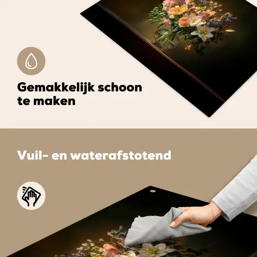 Glazen - Bloemen - Boeket - Kleuren Inductie beschemer met haakjes klein -ky-schoon-nl