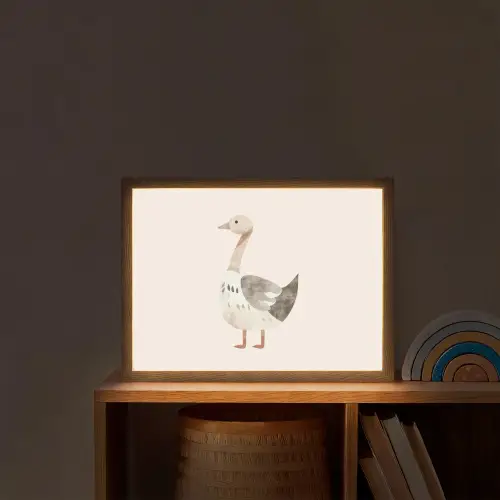 Gans - Dier - Pastel kleuren Light Box met batterij (Wandlamp kind) middel -sfeer1_kind