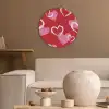 Patroon - Hartjes - Roze - Valentijn Akoestische PET Vilt - Rond klein -sfeer1