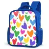 Gekleurde hartjes Kinderrugzak - Blauw middel -schuin