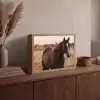 Paard - Zonsondergang - Bruin Light Box met batterij (Wandlamp) middel -sfeer2