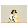 Vrouw - Bloem - Geel - Minimalistisch Placemat vinyl groot -zzsfeer1_Kitchenyeah-website