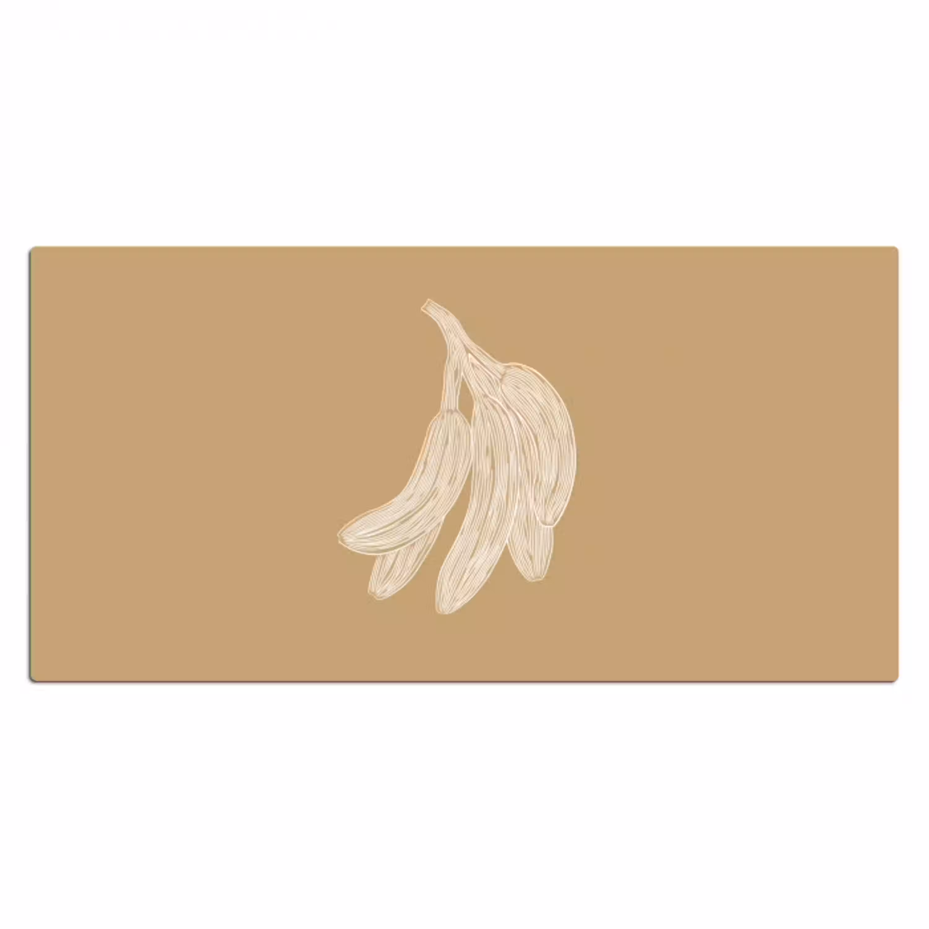 Bananen - Beige - Lijntekening - Minimalistisch Muismat XXL klein -3d_leeg