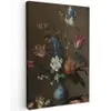 Bloemen in een Wan-Li vaas en schelpen - Schilderij van Balthasar van der Ast canvas 2cm klein -z3d