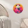 Kimono - Roze - Panda - Bloemenkroon Wandcirkel plexiglas klein -sfeer5