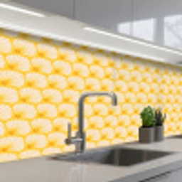 Art Deco - Design - Schelp - Geel keuken achterwand 2 middel 871 -3d_schuin