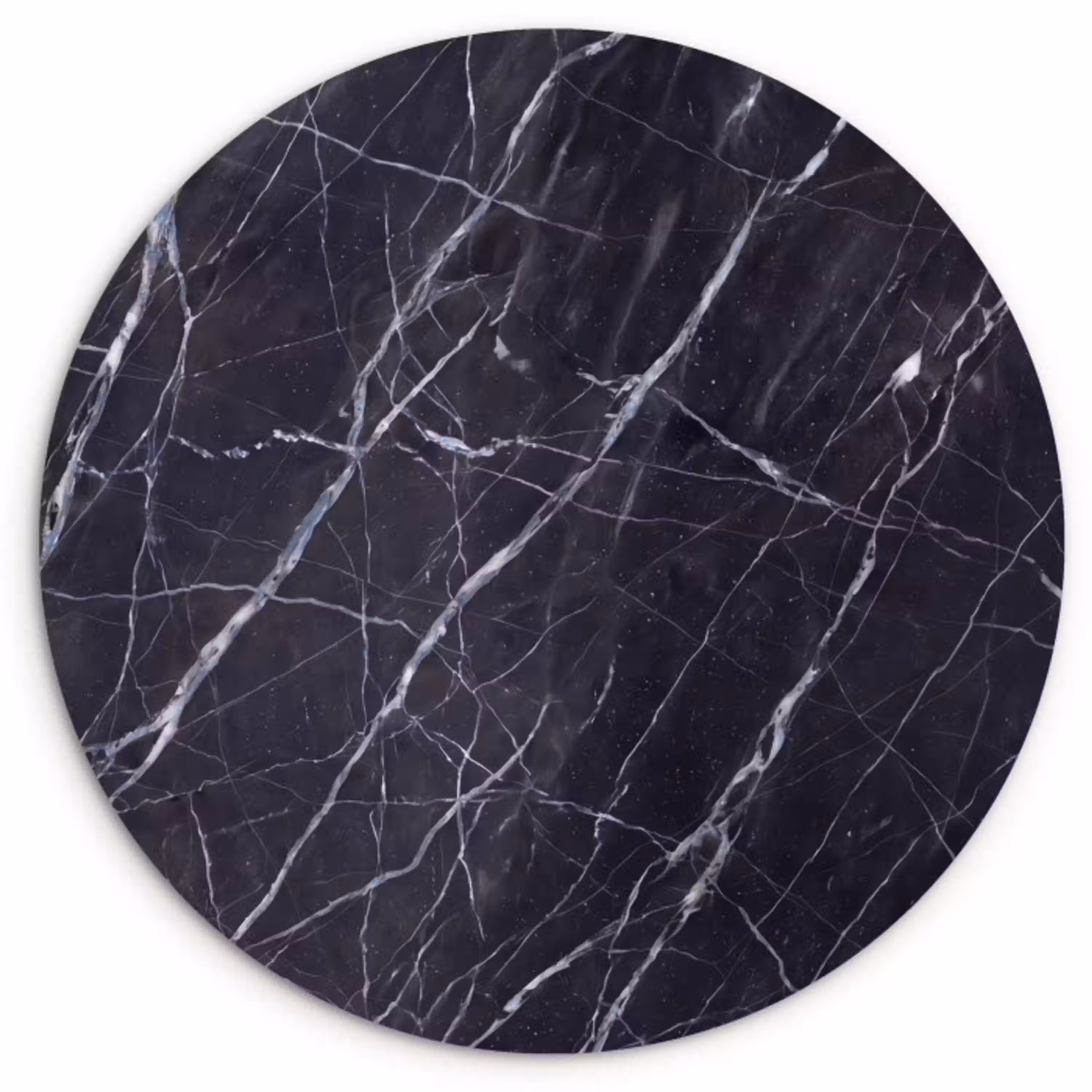 Marmer - Patroon - Modern - Zwart - Wit Wandcirkel kunststof plaat 5mm dik klein -3d