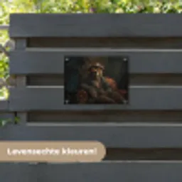 Beer - Bruin - Pak - Hoed tuinposter los doek klein -sfeer3