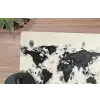 Wereldkaart - Zwart - Inkt muismat rubber klein -closeup