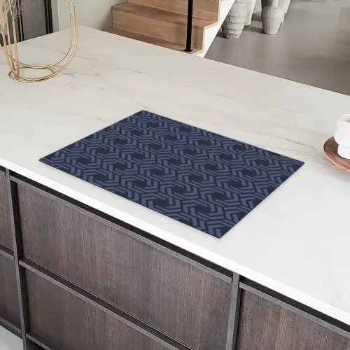 Patroon - Blauw - Geometrisch Inductie beschermer vinyl 3mm klein 276 -sfeer8