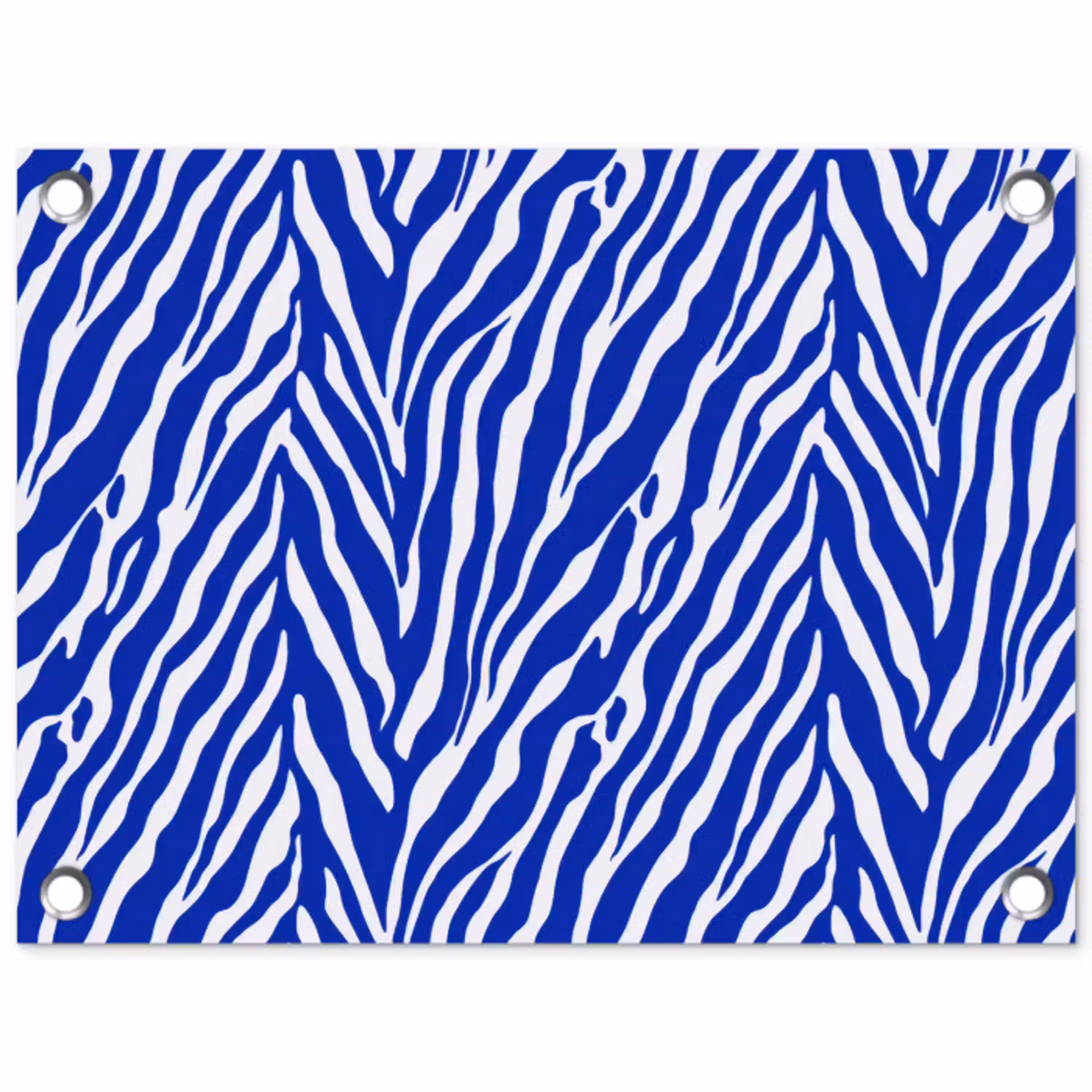 Zebra - Patroon - Kobalt - Blauw tuinposter los doek klein 239 -3d