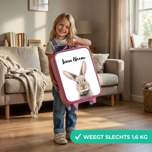 Koen Konijn Kinderkoffer - Roze klein -sfeer2_NL