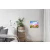 Bloemen - Wei - Paars - Gras - Wit - Wolken - Blauw textielposter latten blank klein -woonkamer
