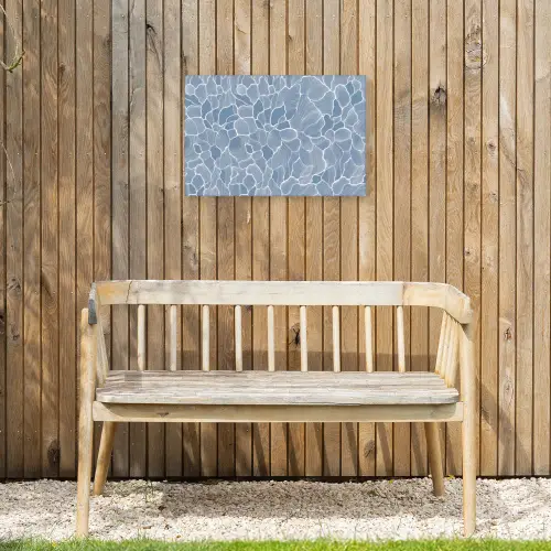 Abstract - Blauw - Bladeren Tuinposter op houten frame 2 cm dik klein -sfeer4