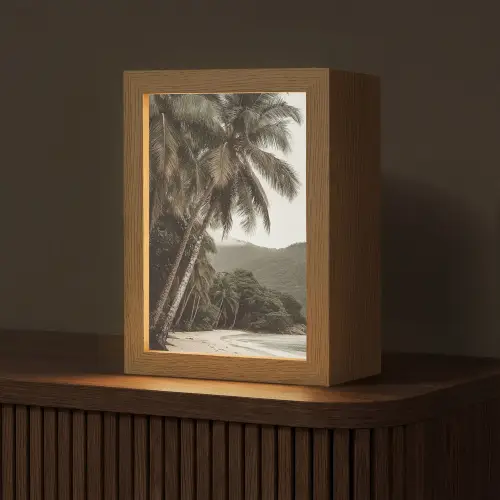 Eiland - Palmboom - Zee Light Box met kabel (Tafellamp) klein -z3d_website