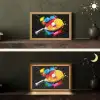 Graffiti - Sport - Tafeltennis - Verf Light Box met kabel (Tafellamp) klein -sfeer3