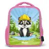 Wally werkbeer Kinderrugzak - Roze middel -3d