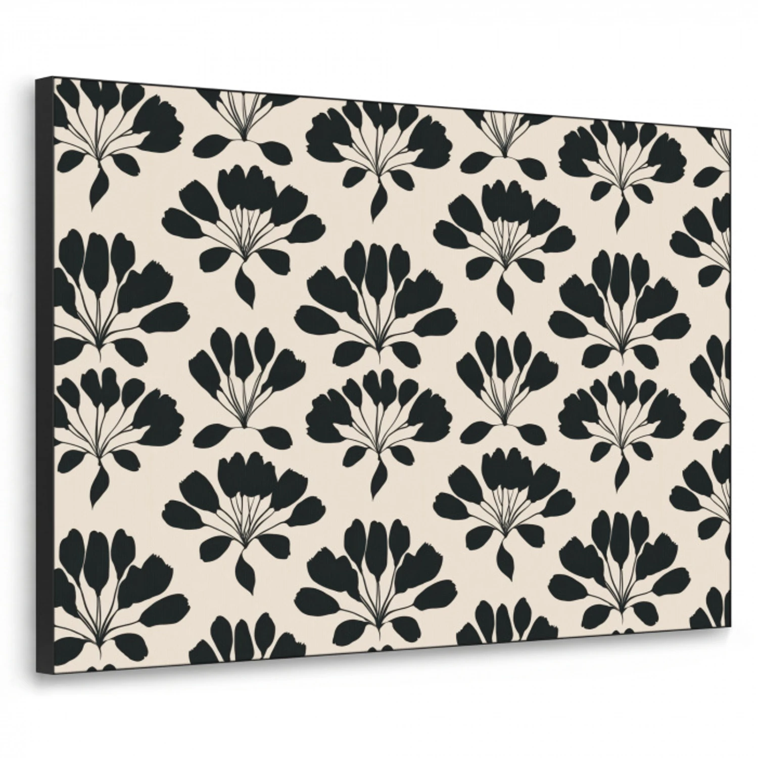 Abstract - Patroon - Zwart Textielframe zwart klein 947 -3d
