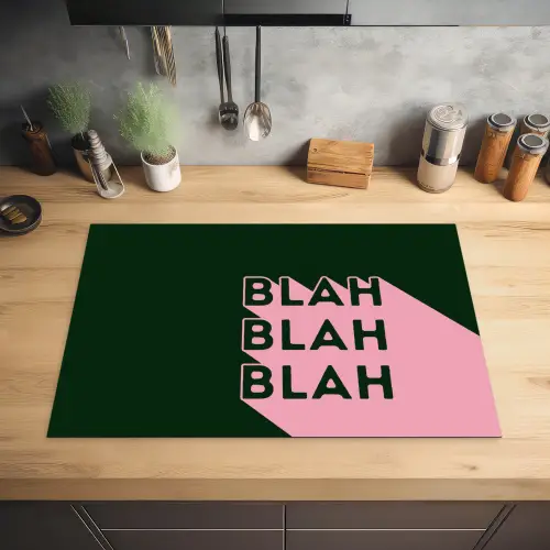 Donkergroen - Tekst - Schaduw - Grafisch Inductie beschermer vinyl 3mm klein -sfeer5