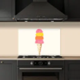 Schepijs - Hoorntje - Illustratie - Minimalistisch keuken achterwand spatscherm klein -sfeer1
