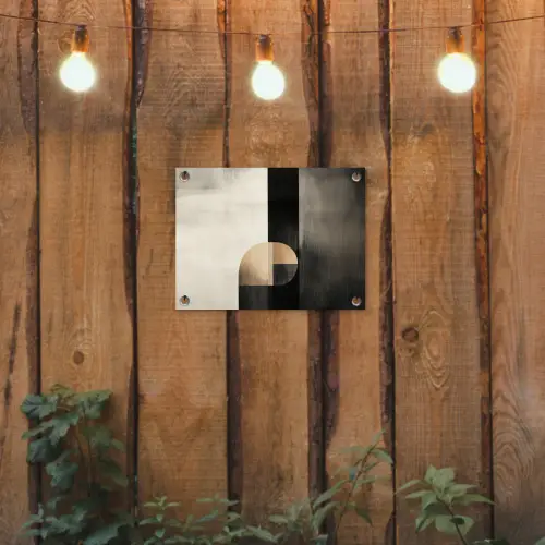 Vormen - Modern - Zwart tuinposter los doek klein -sfeer1