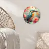 IJsvogel - Bloesem - Natuur - Vogels - Bloemen Wandcirkel kunststof plaat 5mm dik klein -sfeer5