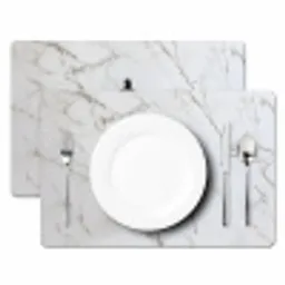 Schaakstuk - Loper - Zwart - Marmer Placemat vinyl groot -zzsfeer2_Kitchenyeah-website