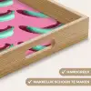 Bananen - Patroon - Blauw - Roze Dienblad Rechthoek middel -USP_HandgreepNL