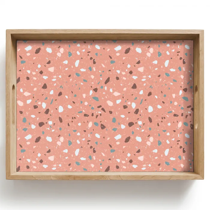 Terrazzo -  Patroon - Kleurrijk - Roze - Blauw Dienblad Rechthoek middel 911 -z3d_shopping