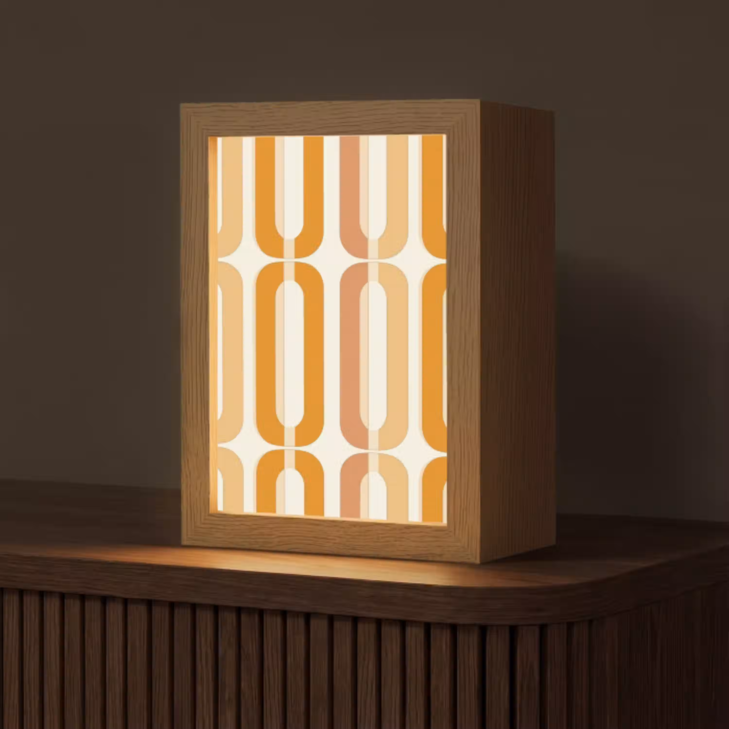 U-vorm - Retro - Oranje Light Box met kabel (Tafellamp) klein 925 -z3d_website