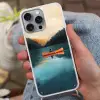 Bossen - Meer - Kano - Oranje Hoesje iPhone 16 Pro Max met koord klein -sfeer3