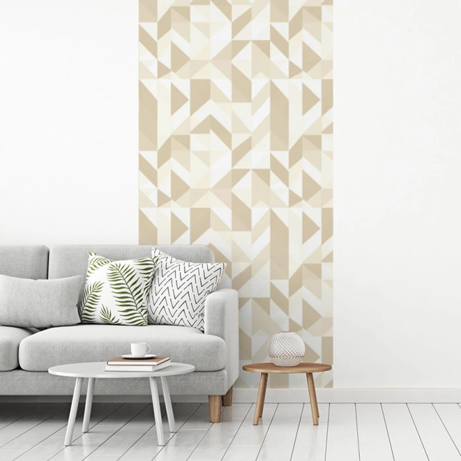 Modern - Abstract - Beige fotobehang vinyl groot 64 -woonkamer