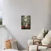 Kerstfeest - Dennenbos - Rood Tuinposter op houten frame 2 cm dik klein -sfeer1