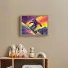 Snowboarden - Sneeuw - Kleurrijk Light Box met batterij (Wandlamp kind) middel -sfeer2_kind