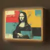 Vrouw - Kleurvlakken - Klassieke schilderkunst Light Box met batterij (Wandlamp) middel -z3d_website