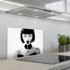 Vrouw - Lolly - Zwart - Wit keuken achterwand spatscherm klein -3d_schuin