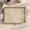 Parallelle lijnen - Lichte textuur - Beige Dienblad Rechthoek middel -USP_Formaat