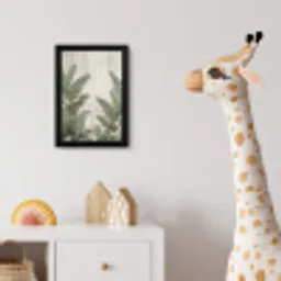 Bananenbladeren - Beton - Groen fotolijst zwart zonder passe partout klein -usfeer4_kinderkamer