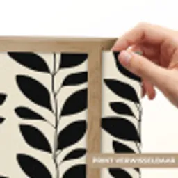 Botanisch - Dessin - Zwart - Beige Light Box met batterij (Wandlamp) middel 907 -USP_websiteprintNL