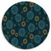 Blauw - Patroon - Retro Wandcirkel kunststof plaat 5mm dik klein 188 -3d