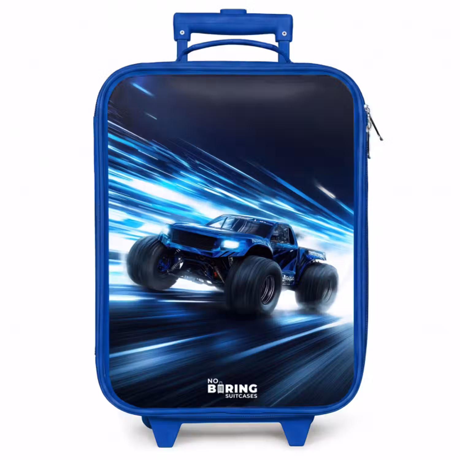 Kinderkoffer Blau - Monstertruck rast durch die Lichtgeschwindigkeit