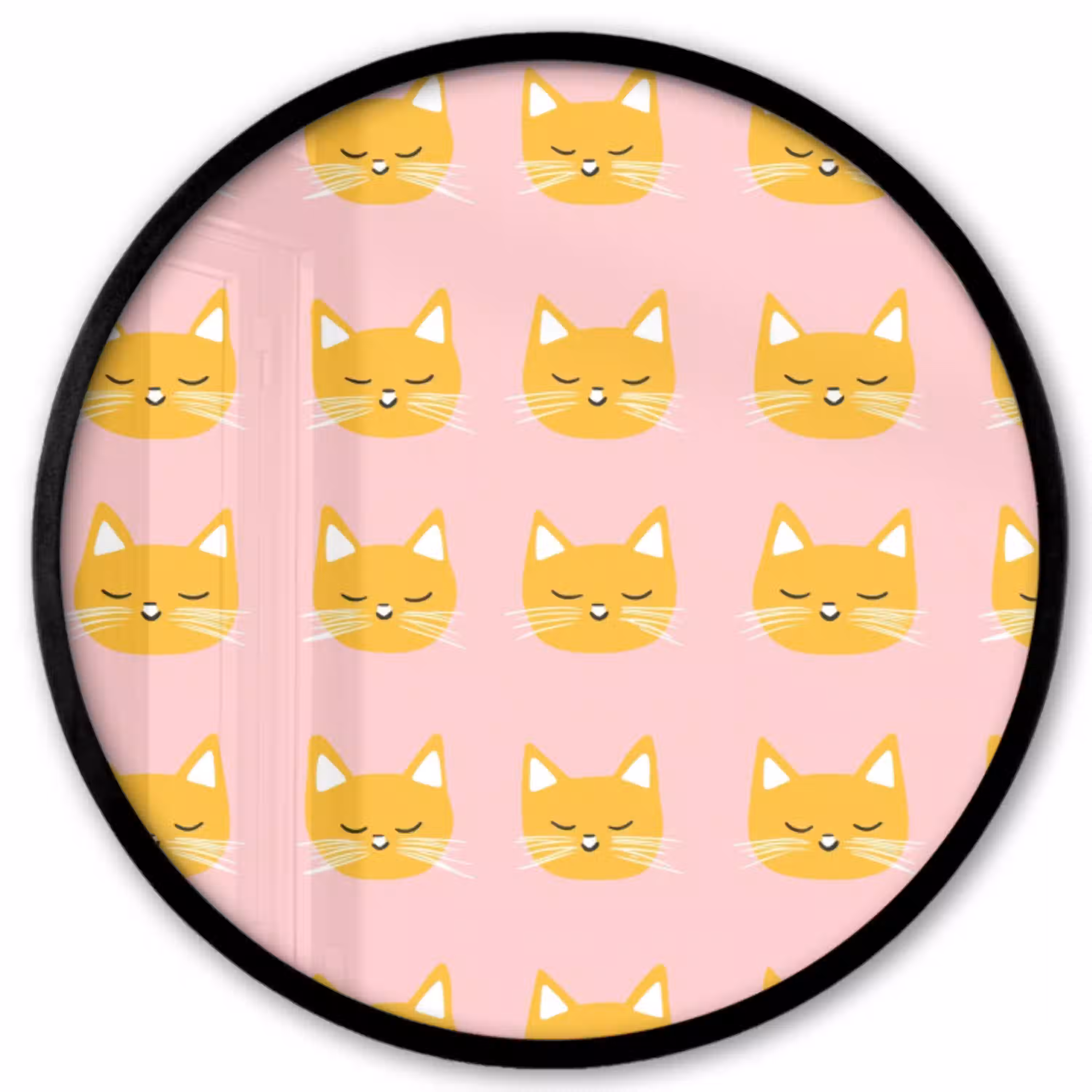 Katten - Patroon - Roze Fotolijst rond zonder passe partout klein 856 -3d